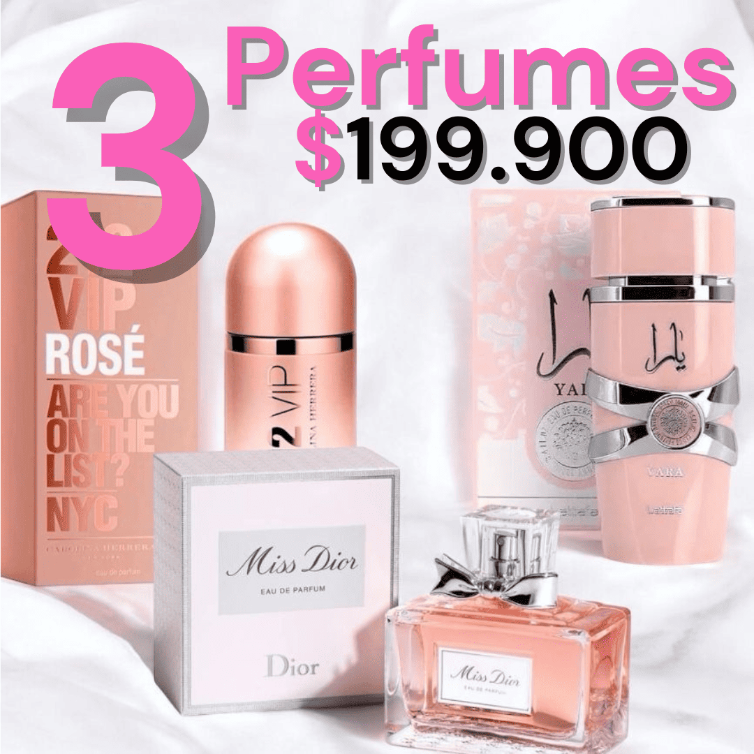 COMBO PERFUMES 3 X 1 (YARA + 212 VIP ROSE + MISS DIOR)