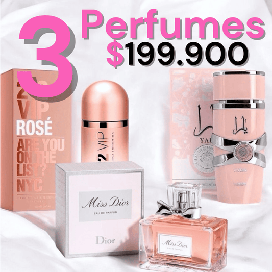COMBO PERFUMES 3 X 1 (YARA + 212 VIP ROSE + MISS DIOR)
